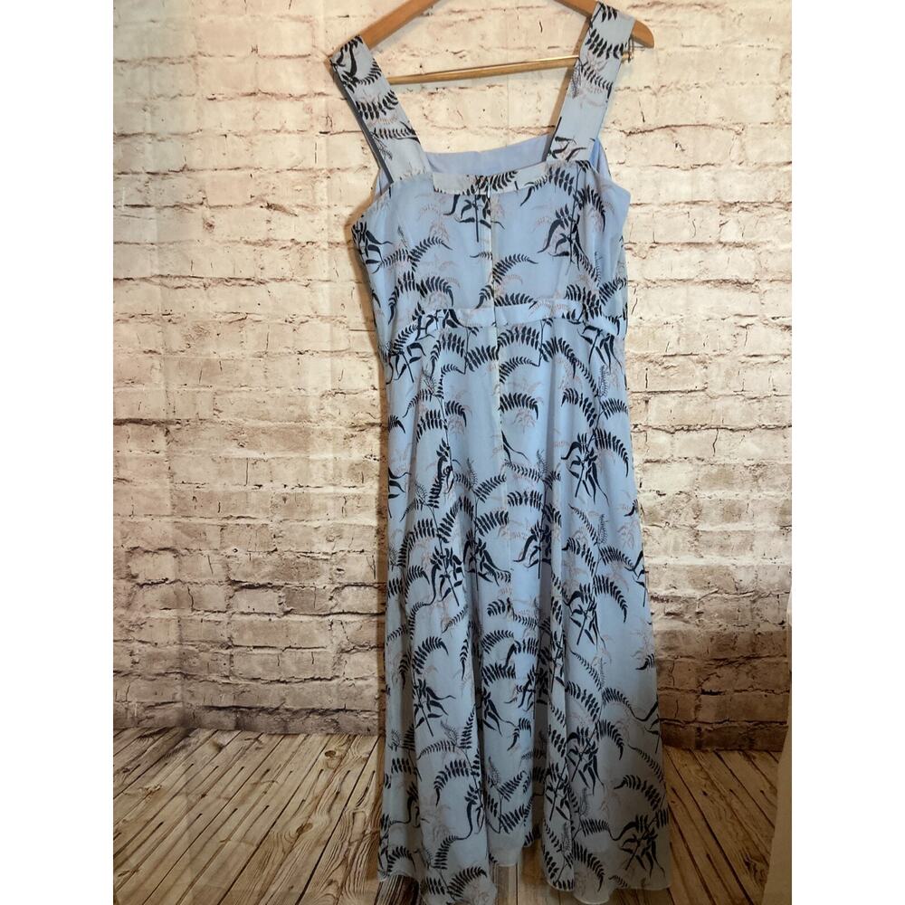 Rachel Rachel Roy Midi Dress Womens 14 Blue Floral Babydoll Square Neck Flowy - Picture 14 of 16